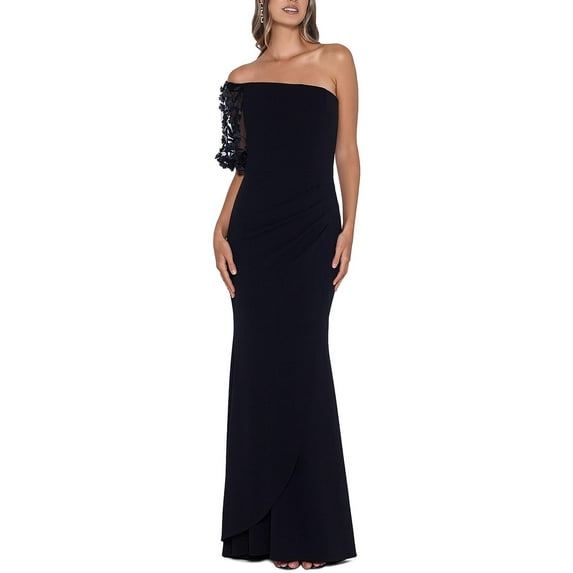 Xscape Womens Pleated Long Evening Dress