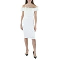 thumbnail image 1 of Xscape Womens Ruffle Off-The-Shoulder Cocktail and Party Dress, 1 of 2