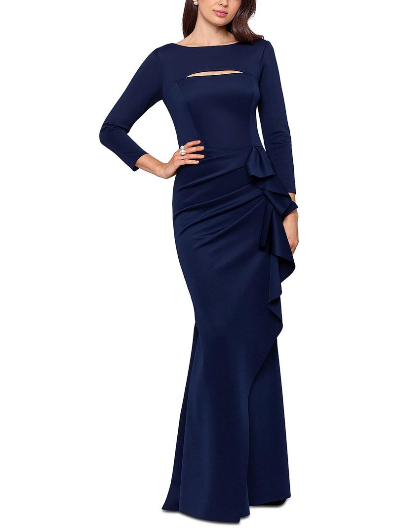 slim fit dress slacks Blouson Sleeved Scuba Fit N Flare Dress – HotSquash London main image 0