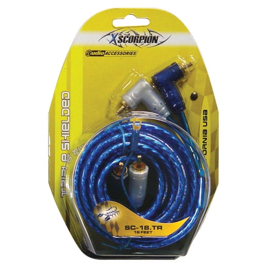 Xscorpion 18TR RCA Cable 18' Blue Triple Shielded W/Remote Wire