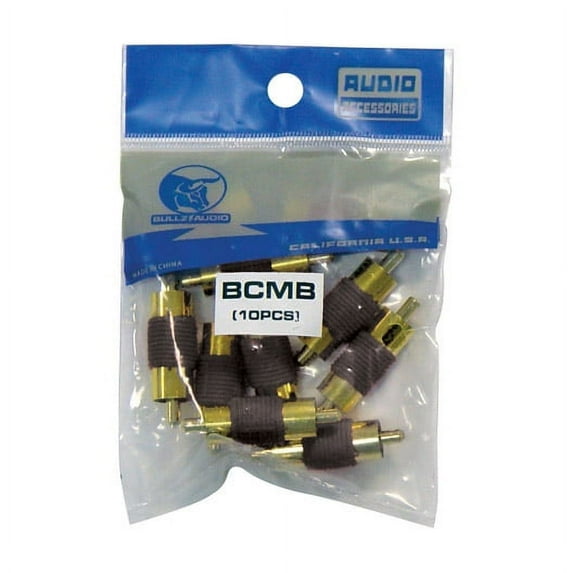 Xscorpion BCMB RCA Gold Plated Male Coupler Connectors Black Rubber Grips