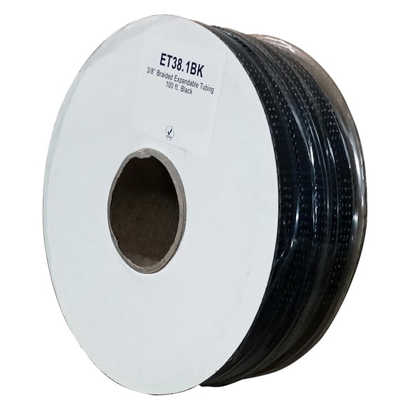 XSCORPION ET381BK 3/8 Expandable Braided Sleeve Black, 100 Ft Cable Management, Flexible Wire Loom, Protective Sleeve