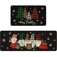 thumbnail image 1 of Xsinufn Buffalo Plaid Gnome Merry Christmas Tree Kitchen Rugs and Mats Set 2 Piece for Floor Snow Xmas Winter Holiday Non Slip Low-Profile Sink Rug Mat Decorations for Home Kitchen 18"x48"+18"x30", 1 of 6
