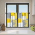 thumbnail image 1 of Xsinufn Grey and Yellow Kitchen Curtains Tiers3 Piece for Windows Grey White Kitchen Window Curtains Set,Modern Abstract Art Valances for Living Room(24" Tiers Set), 1 of 6