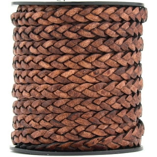 4 Rolls 3 mm Flat Genuine Leather Cord Natural Leather Lace Strip Braiding Co