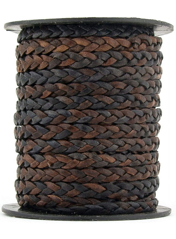 Xsotica Gypsy Sippa Natural Flat Braided Leather Cord 5 mm 1 Meter