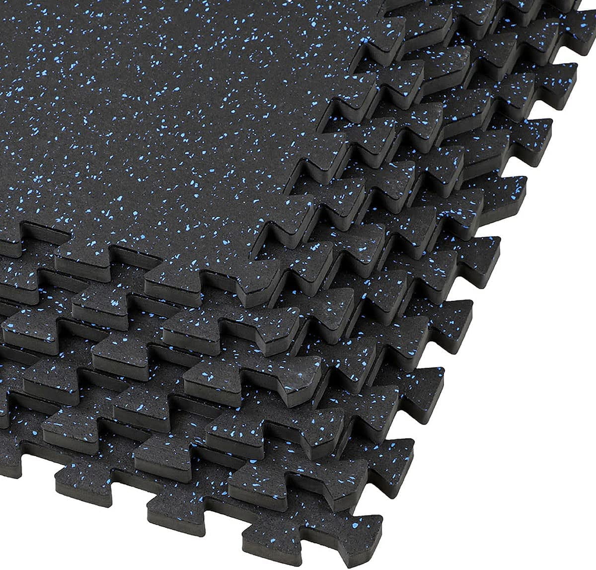 Xspec 1/2" Thick 48 sq ft (12 Tiles) Interlocking Rubber Top EVA Foam Exercise Mat | Workout Mats for Home Gym Flooring Tiles for Gyms, Fitness Rooms | Durable Grip Protective Flooring