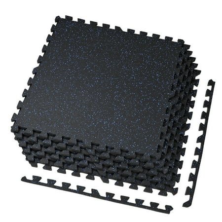 Xspec 1/2" Thick 48 sq ft Rubber Top EVA Foam Exercise Home Gym Mat 12 Pcs,