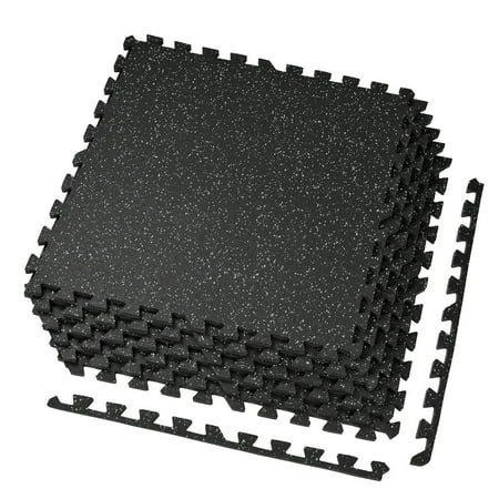 Xspec 1/2" Thick 48 sq ft Rubber Top EVA Foam Exercise Home Gym Mat 12 Pcs,