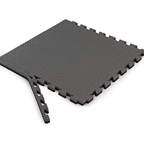 Xspec 1" Extra Thick Interlocking Home Gym Foam Floor Mat Reversible Tiles (24" x 24") | 12 Pieces, 48 Square feet | Protective Flooring for Work Out Exercise
