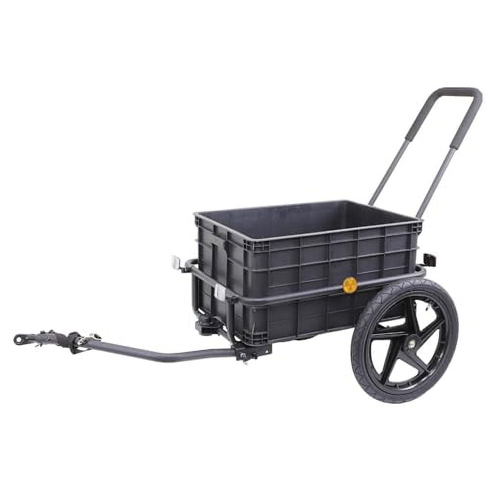 Xspec Black 2-in-1 Bike Cargo Trailer Pushcart with Removable Handlebar