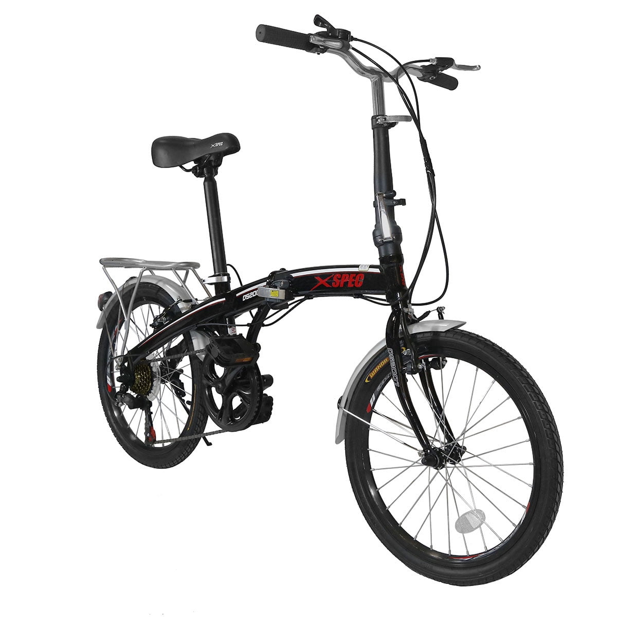 Xspec 20" 7 Speed Folding Compact City Commuter Bike, Black (NOT An Electric