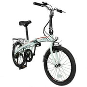 Xspec  20" 7 Speed Folding Compact City Commuter Bike, White (NOT An Electric