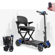 Xspracer Auto Fold Mobility Scooter, 56 Lbs Lightweight, 275LBS Capacity, 10-Mile Range, Safe On-Seat Sensor, Portable Electric Wheelchair Blue