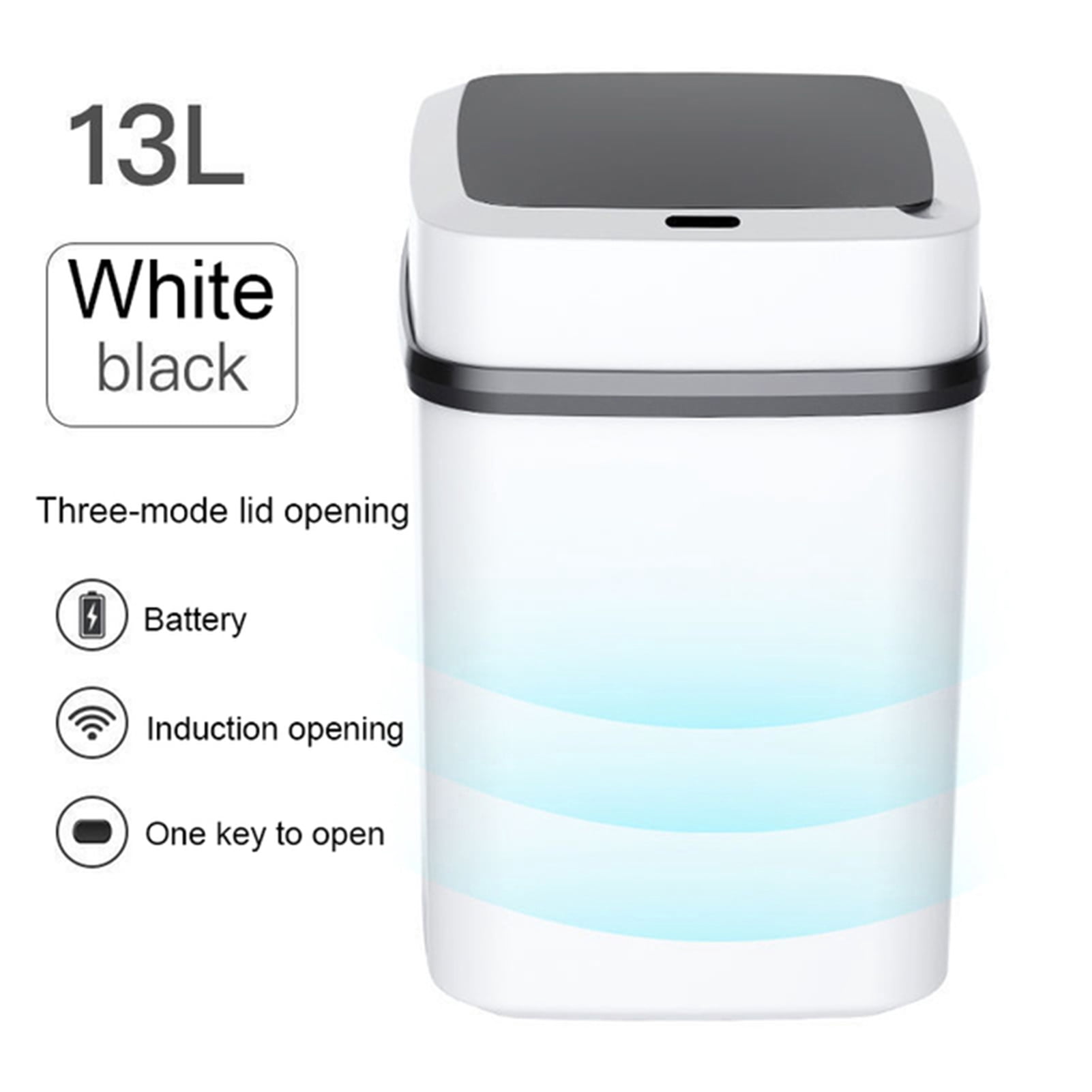 Tyenaza 3-Gallon Touchless Trash Can With Aromatherapy Diffuser - Motion Sensor, White