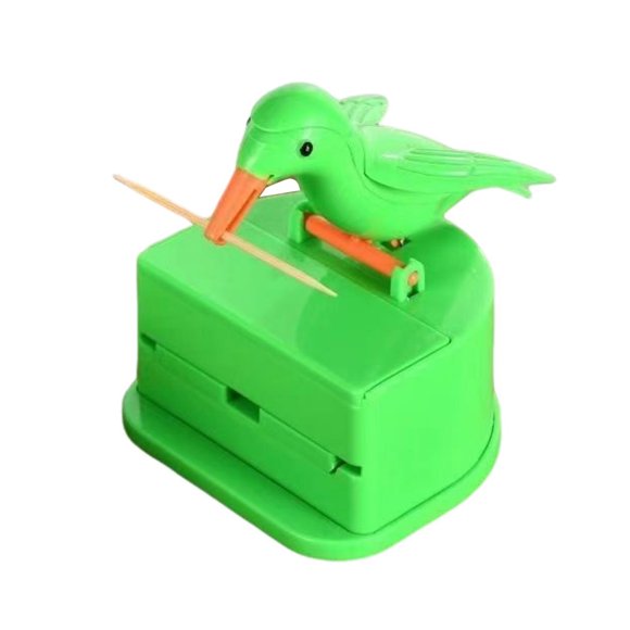 Xssm Bird Toothpick Dispenser, Press Woodpecker Toothpick Holder, Hands-Free Portable Desktop Organizer for Home, Office, Restaurant