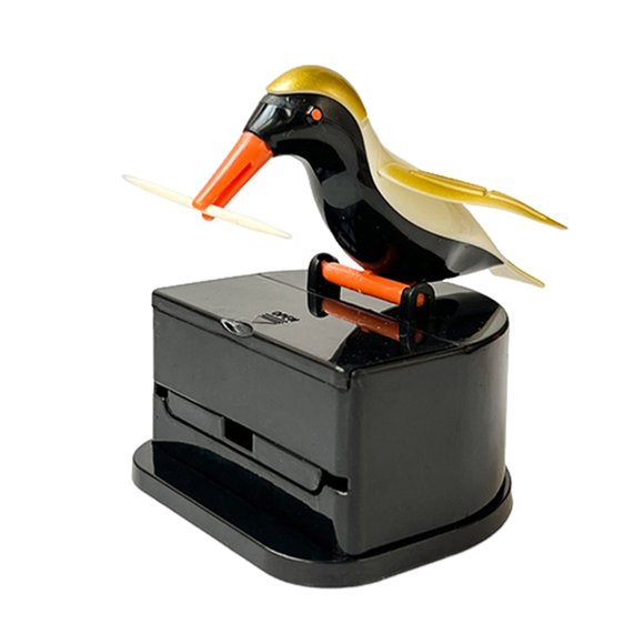 Xssm Bird Toothpick Dispenser, Press Woodpecker Toothpick Holder, Portable Home/Office Restaurant Desktop Automatic Toothpick Organizer