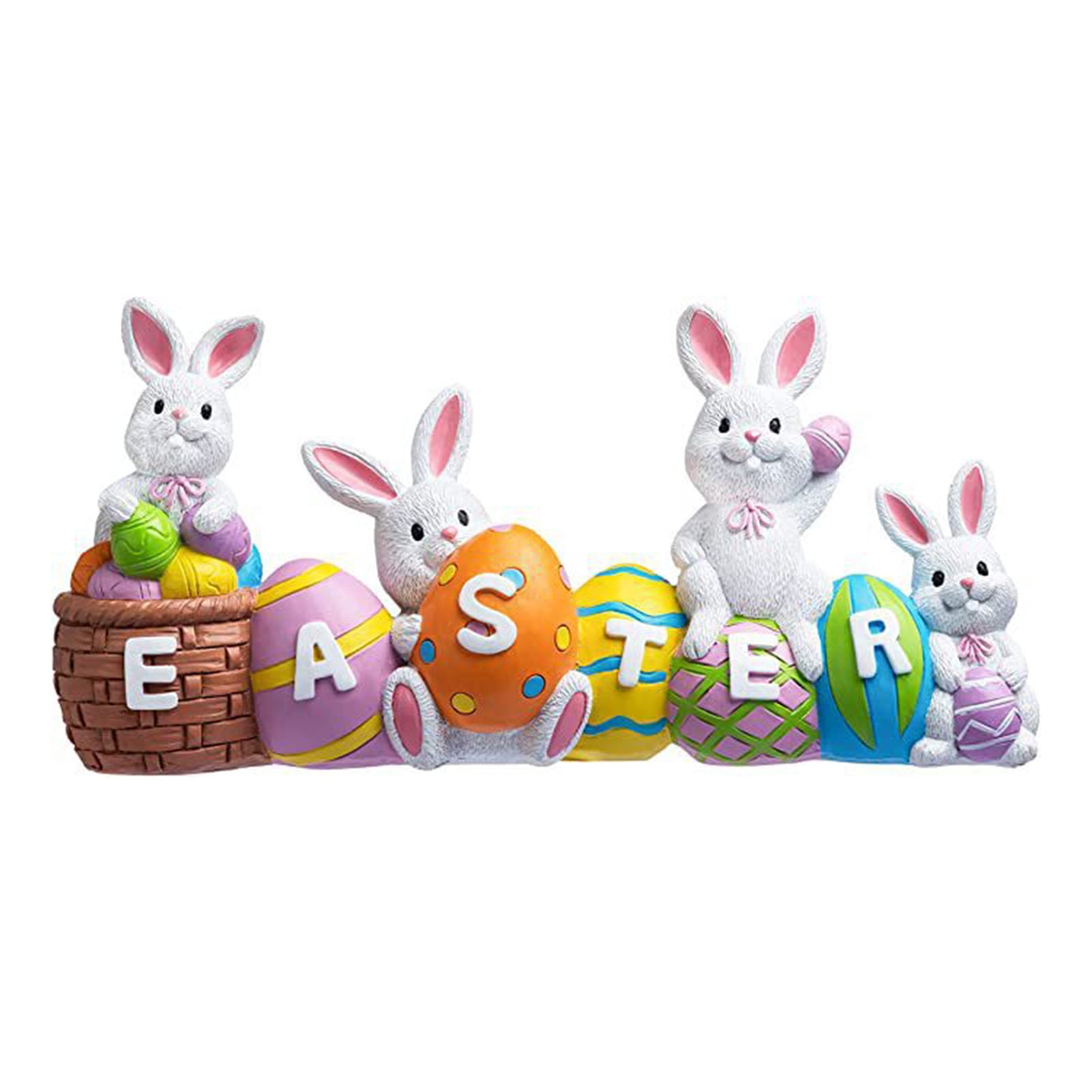 Xssm Easter Bunny Egg Figurines – Resin Spring Rabbit Statue, Hand ...