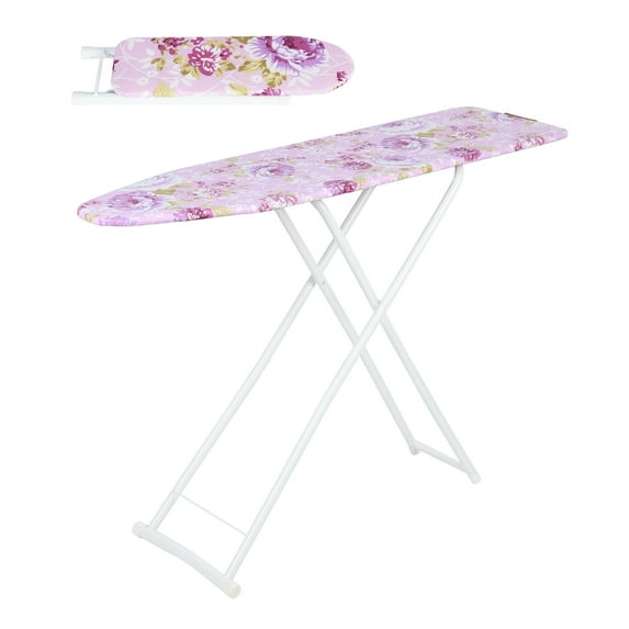 Xssm Ironing Board, Iron Board Full Size with Removable Heat-Resistant Cover & Nonslip Feet, Height Adjustable, 42x12 in, Pink
