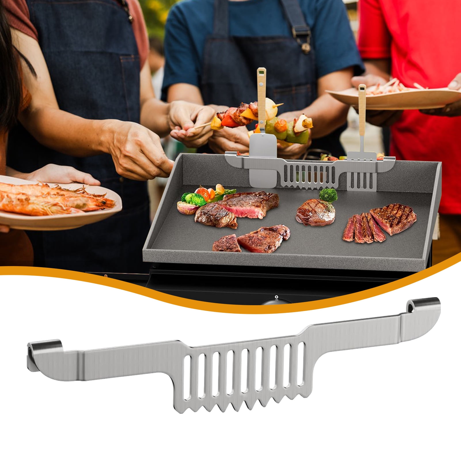 Grease Gate Spatula Holder For Blackstone Griddle,11.8 Inch Magnetic Design Stainless Steel Grease Trap Grill Food Mesh Screen Block Hold Rack Griddle Accessories For Blackstone Silver P 33227143
