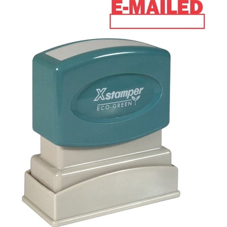 Xstamper E-MAILED Window Title Stamp - Message Stamp - "E-MAILED" - 0.50" Impression Width x 1.62" Impression Length - 100000 Impression(s) - Red - Re | Bundle of 2 Each