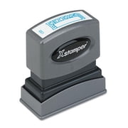 Xstamper ECO-GREEN ECO-GREEN One-Color Title Message Stamp - Blue - Pre-Inked/Re-Inkable