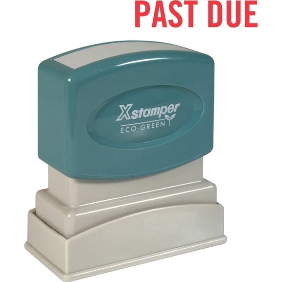 Xstamper PAST DUE Title Stamp - Message Stamp - "PAST DUE" - 0.50" Impression Width x 1.62" Impression Length - 100000 Impression(s) - Red - Recycled | Bundle of 2 Each