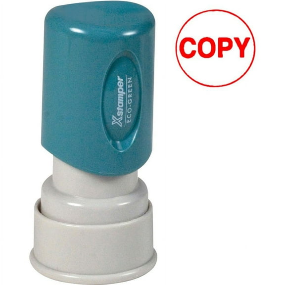 Xstamper Pre-Inked COPY Stamp - Message Stamp - "COPY" - 0.63" Impression Diameter - Red - Recycled - 1 Each | Bundle of 5 Each