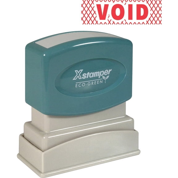 Xstamper Pre-Inked VOID One Color Title Stamp - Message Stamp - "VOID" - 0.50" Impression Width x 1.63" Impression Length - 100000 Impression(s) - Red | Bundle of 2 Each