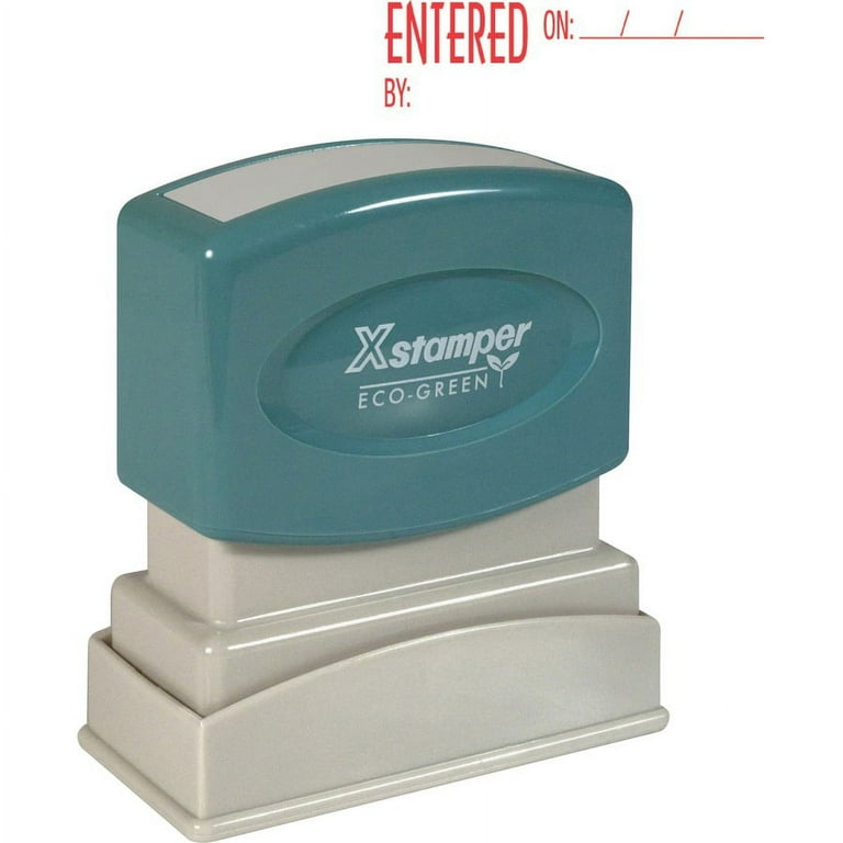 Xstamper Red Ink ENTERED Title Stamp - Message Stamp - Xstamper Red Ink ENTERED Title Stamp - Message Stamp -