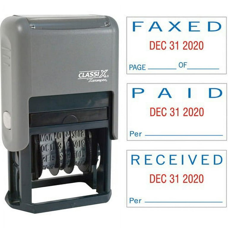 Xstamper Self-Inking Paid/Faxed/Received Dater - Message/Date Stamp - Xstamper Self-Inking Paid/Faxed/Received Dater - Message/Date Stamp -