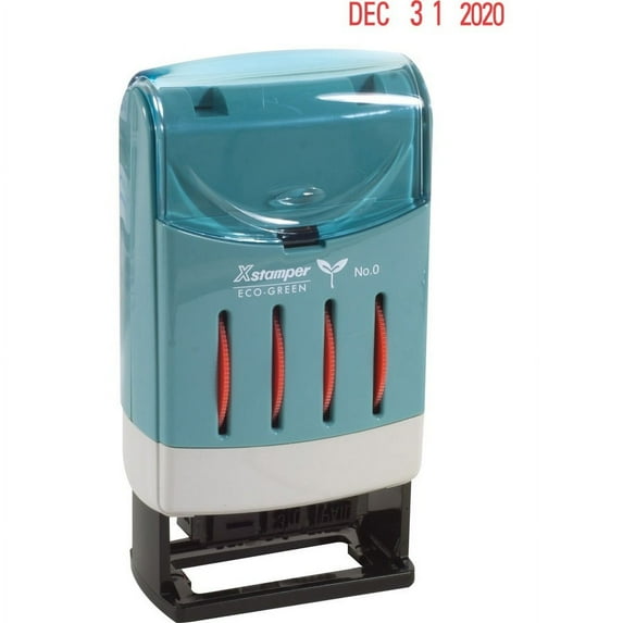 Xstamper Versadater Line Daters Stamp - Message/Date Stamp - "FAXED, PAID, RECEIVED" - 0.87" Impression Width x 0.12" Impression Length - Red - Recycl | Bundle of 2 Each