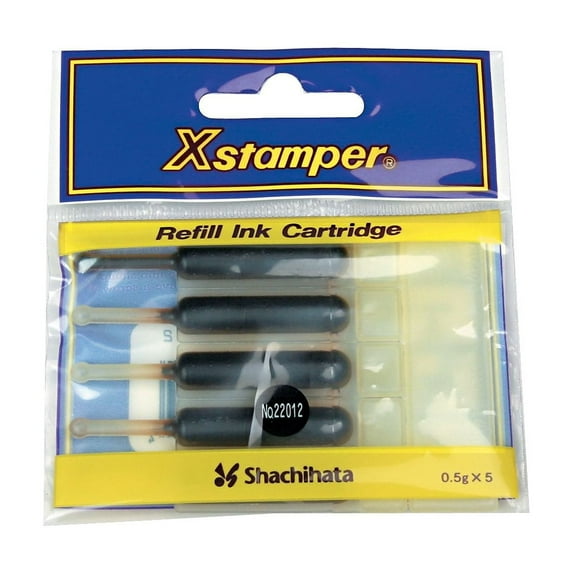 Xstamper, XST22012, Preinked Stamps Ink Cartridge Refills, 5 / Pack, Black