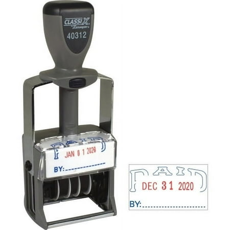 Xstamper, XST40312, Heavy-duty PAID Self-Inking Dater, 1 Each