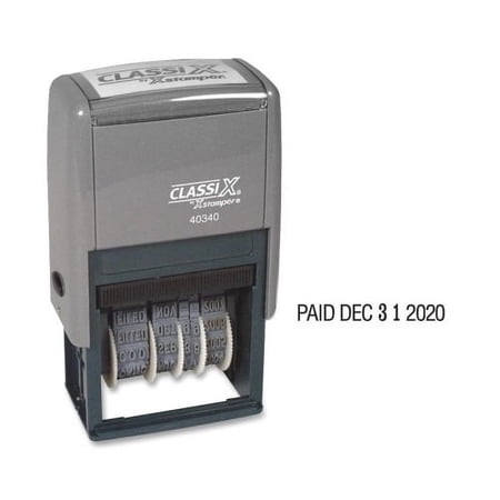 Xstamper, XST40340, Self-Inking Micro Message Dater, 1 Each