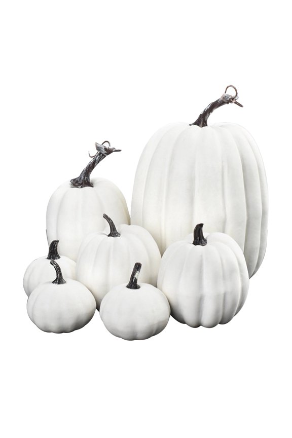 7Pcs Assorted Sizes Halloween Pumpkin Model Artificial Craft Fall Harvest Thanksgiving Decoration