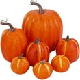thumbnail image 1 of Xsylife 7Pcs Assorted Sizes Pumpkin Model Artificial Craft Fall Harvest Thanksgiving Decoration, 1 of 4