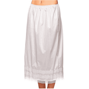 Women's Satin Adjustable Waist Half Slips Lace Hem Long Underskirt Dress