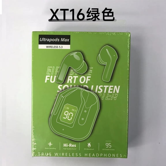 Xt16 Wireless Bluetooth 5.3 Headphones Tws In -Ear Sports Earphones with Microphone Led Digital Display for Call Game Music