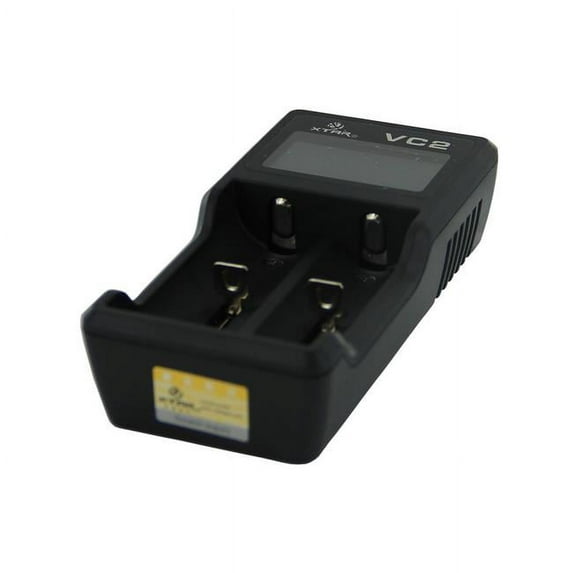 Xtar XTAR 2-Bay Smart Battery Charger with LCD Digital Display, Black XTAR-V