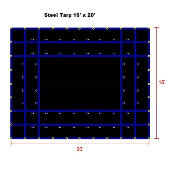 16' x 20' Xtarps Flatbed TruckTarp - Steel Tarp - Heavy Duty, Industrial Grade