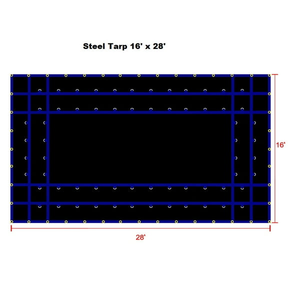 Xtarps-16' x 28'  Truck Tarp - Steel Tarp - Heavy Duty, Industrial Grade