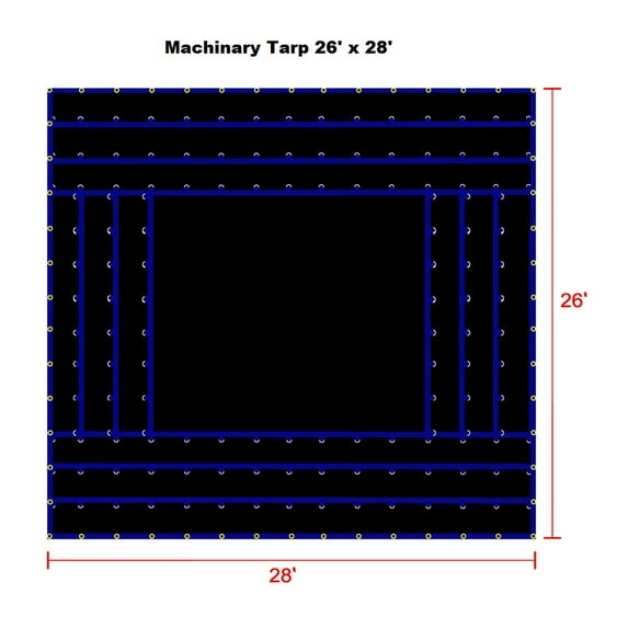 Xtarps-26' x 28' Truck Tarp - Machinery Tarp - Heavy Duty, Industrial Grade