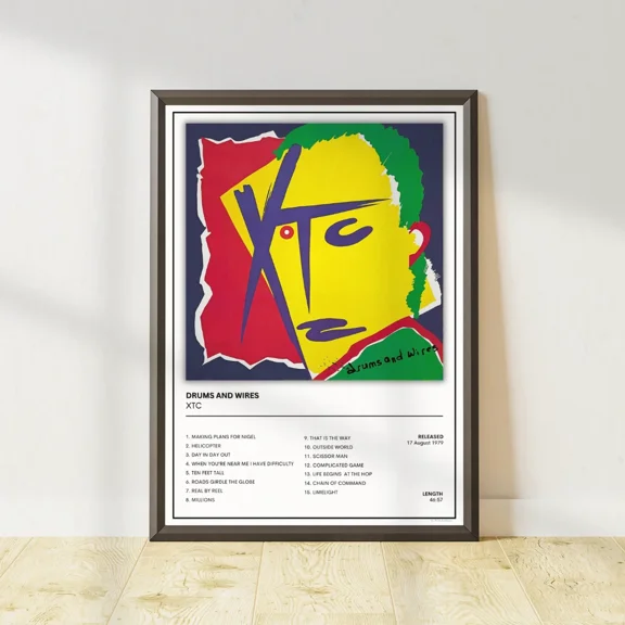 Xtc Drums And Wires Music Album Cover Poster Print Music Gift Home Decor Office Wall Art