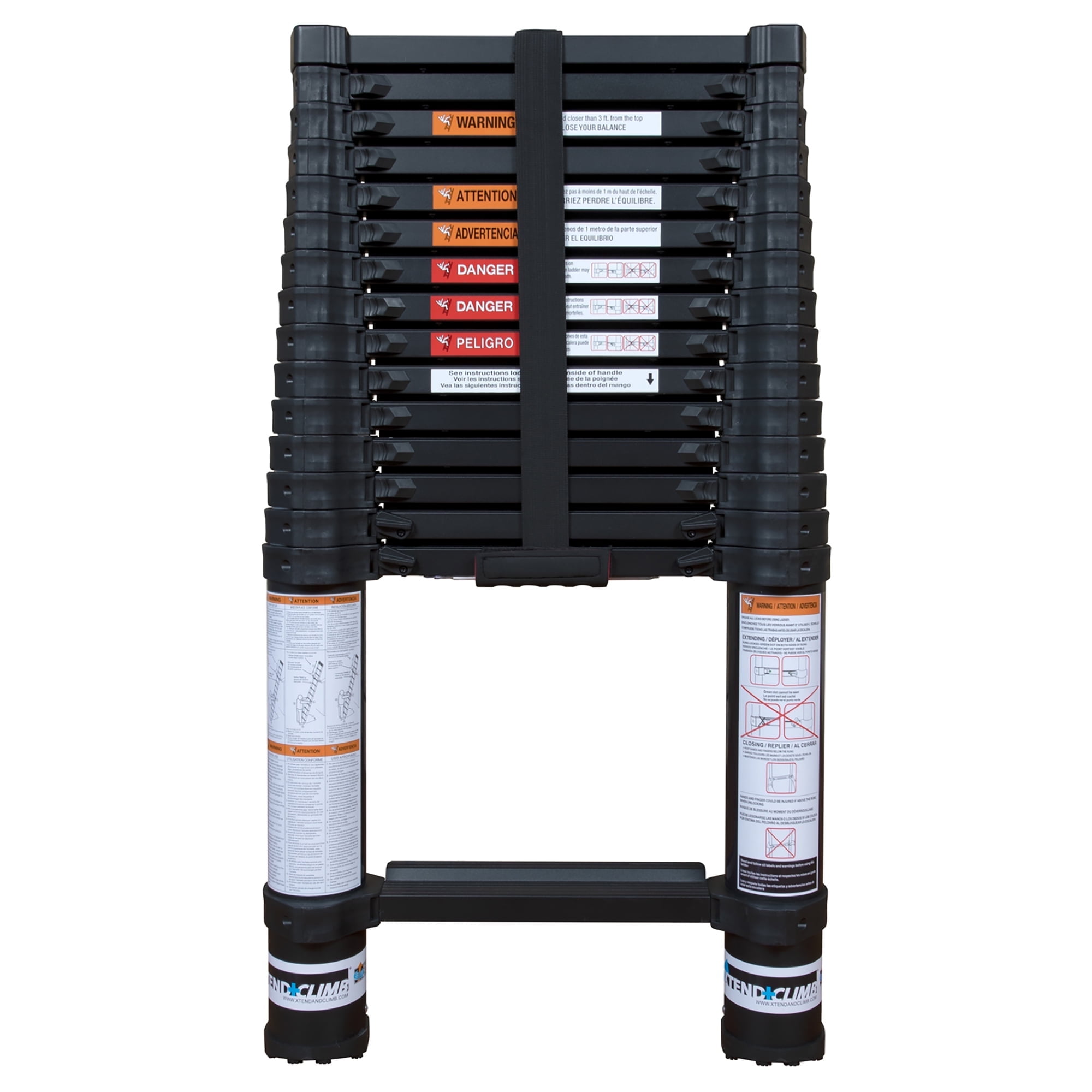 Xtend & Climb Contractor Series 155+/300 Aluminum Telescoping Ladder 15.5 Ft Extension Ladder Certified ANSI Type 1A-300lbs Combo with Instruction Manual