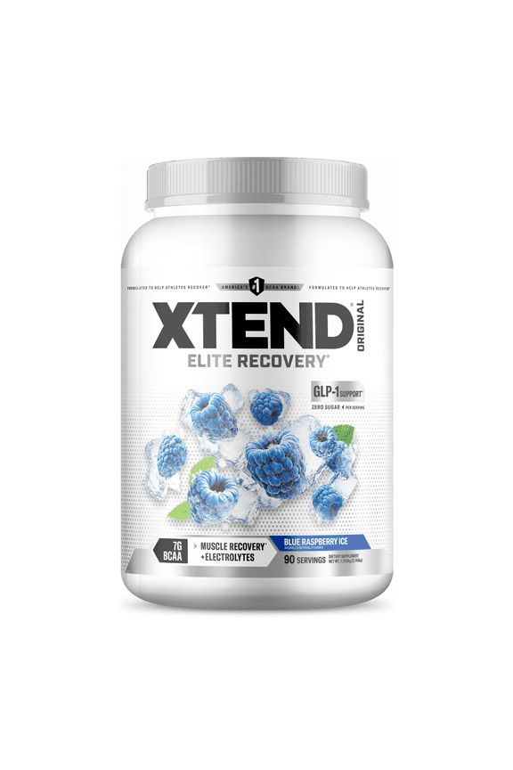 Original BCAA Powder, Sugar Free Post Workout Muscle Recovery Drink with Amino Acids and 7g BCAAs, Blue Raspberry Ice Flavor, 90 Servings