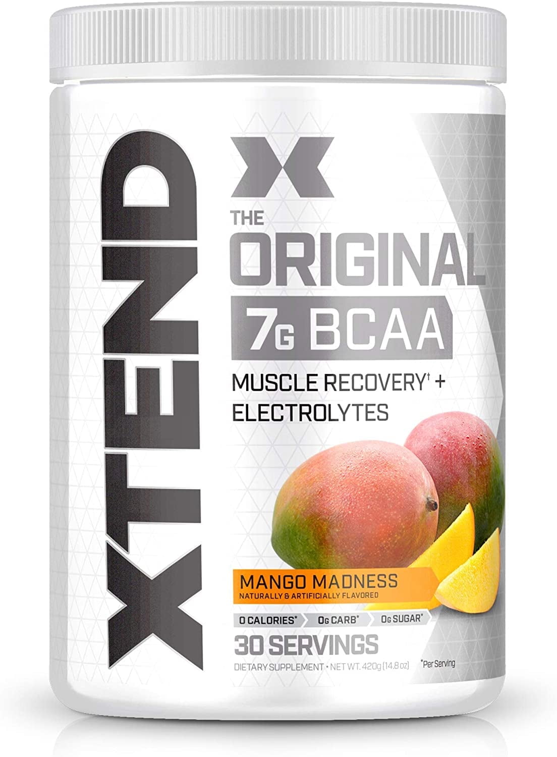 XTEND Original 7g BCAA Powder, for Muscle Recovery, Sugar-Free, Mango Madness, 30 Servings