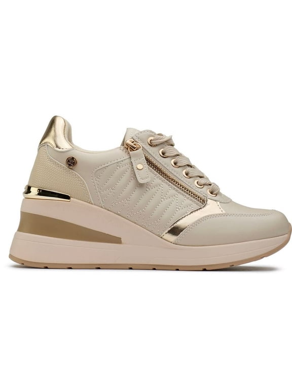 Gold Wedge Sneakers