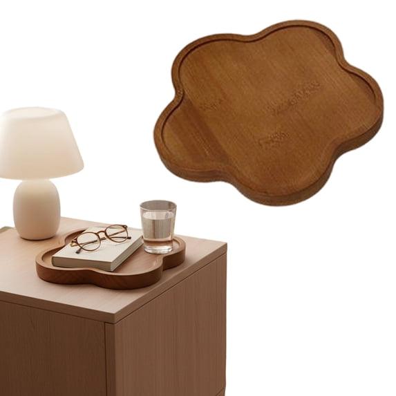 Xtorkit Wood Serving Tray|Small Decorative Tray|House Warming Gifts|New Home Decor| Wood Jewelry Organizer Dish for Keys Rings Trinkets Accessories(19.5Cm\17Cm)