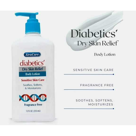 Xtra Care Diabetics 12 FL OZ Dry Skin Relief Body Lotion Sensitive Skin Care